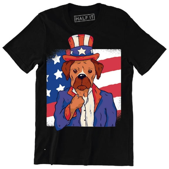 Funny American Country Flag Patriotic Dog Cool Outfit Men's T-Shirt
