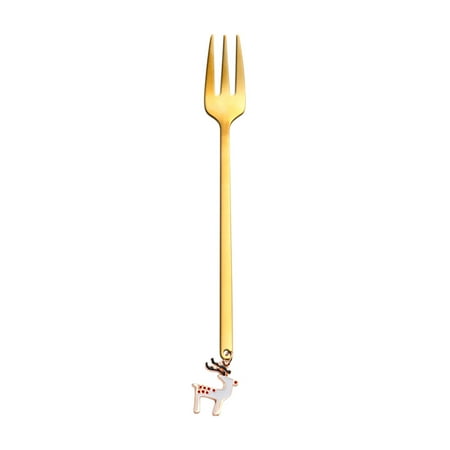 

BELLZELY Christmas Home Decor Clearance Home Christmas Decorations Metal Coffee Fork Stirring Spoon Christmas Table Decorations New Year