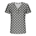 thumbnail image 7 of CheerKidz Women's Polka Dots V-Neck Button Up Short Sleeve Top Playful Print Summer Blouse Clothes Inspired Fashion Tee(Gray,XL), 7 of 7