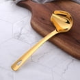 thumbnail image 2 of ABCISI Sauce Ladle, Gold Drizzle Spoon with Spout Gravy Soup Ladle, Ideal for Serving Gravy, Saucing, Soup, Oil, Salad Dressing, Stainless Steel Kitchen Utensil, Dishwasher Safe, 8.67 Inch, 2 of 6
