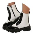 thumbnail image 3 of Women's Ankle Boots Lace Up Boots With Round Toe Mid Heel And Heel In Two Tone Colors For Overseas Trade, 3 of 9