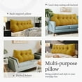 thumbnail image 5 of Rounuo Bed Wedge Pillow for Headboard, Queen Triangular Reading Pillow Linen Large Bolster Backrest Support Upholstered Lumbar Cushion Yellow 59"x20", 5 of 11