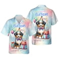 thumbnail image 3 of Happy Birthday Cute Puppy Australian Shepherd with Cake Gifts Party Hat Hawaiian Shirt Breathable Summer Unisex Merch Aussie Dog Lover Gifts - 00029, 3 of 6
