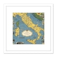 thumbnail image 1 of 1944 Ernest Dudley Chase Map Italy With Vatican City 8X8 Inch Square Wooden Framed Wall Art Print Picture with Mount, 1 of 4