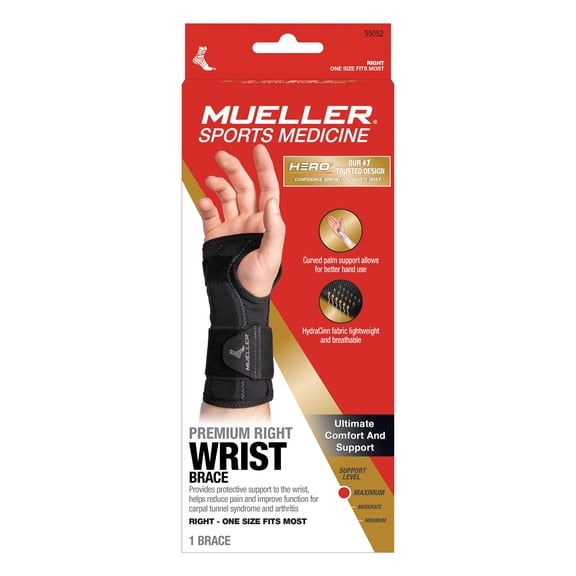 Mueller Sports Medicine Hero Fitted Wrist Stabilizer, Right, Provides Protective Support to the Wrist