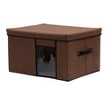 thumbnail image 3 of Xuniizn Cube Storage Organizer, Shelf Unit with Fabric Storage Bins - Modular Cube Storage & Collapsible Storage Cubes for Home Organization, Closet, Office, Nursery, 60%Cotton, 40%Linen, Brown, 3 of 9