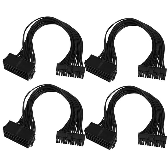 4X Power Supply Splitter, Dual PSU Cable Adapter 24 Pin 20 4 Pin ATX Motherboard Adapter Extension Cable