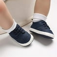 thumbnail image 2 of Baby Boys Girls Oxford Shoes Hard Bottom Lace Up Sneaker PU Leather Moccasin Infant Toddler First Walker Uniform Dress Loafer Shoes 3-18 Months, 2 of 6
