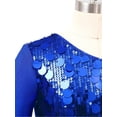 thumbnail image 5 of vastwit Kids Girls One Shoulder Flared Jumpsuit with Sequins Fancy Romper Disco Dance Party Outfit Royal Blue 14, 5 of 7