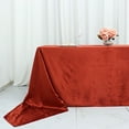 thumbnail image 4 of Balsa Circle 90" x 156" Terracotta Rectangular Premium Velvet Tablecloth Table Linens, 4 of 8