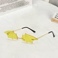thumbnail image 3 of Kripyery Glasses Bat Wings Shape Translucent Rimless Individual Cool Strong Hinge Unisex Irregular Clear View Masquerade Party Glasses Sun Glasses Photo Prop, 3 of 8