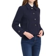 thumbnail image 5 of REFINED ATTIRE Women's Short Peacoat Turn Down Collar Single Breasted Button Closure Overcoat Navy Blue XS, 5 of 8