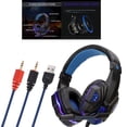 thumbnail image 4 of Auriculares Para Juegos Con Cable De 3,5 Mm Para Juegos Con Micrófono LED Negro Azul Claro azul negro Soledad auriculares sobre la oreja con cable, 4 of 9