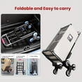 thumbnail image 3 of 6-Wheel Folding Stair Climbing Cart, Heavy Duty Foldable Hand Truck with Metal Frame, Triangular Design Portable Handcart for Indoor and Outdoor Use, 3 of 7