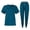 Turquoise, variant on Women's Scrub Top with Classic V-Neck & Yoga Jogger Pants Working Nursing Uniform Set,Light Blue L