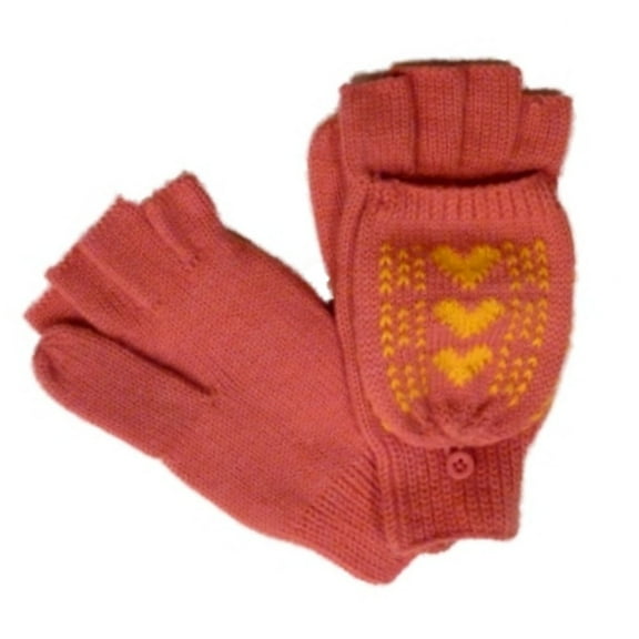 Urbanology Womens Pink Fingerless Knit Gloves Convertible