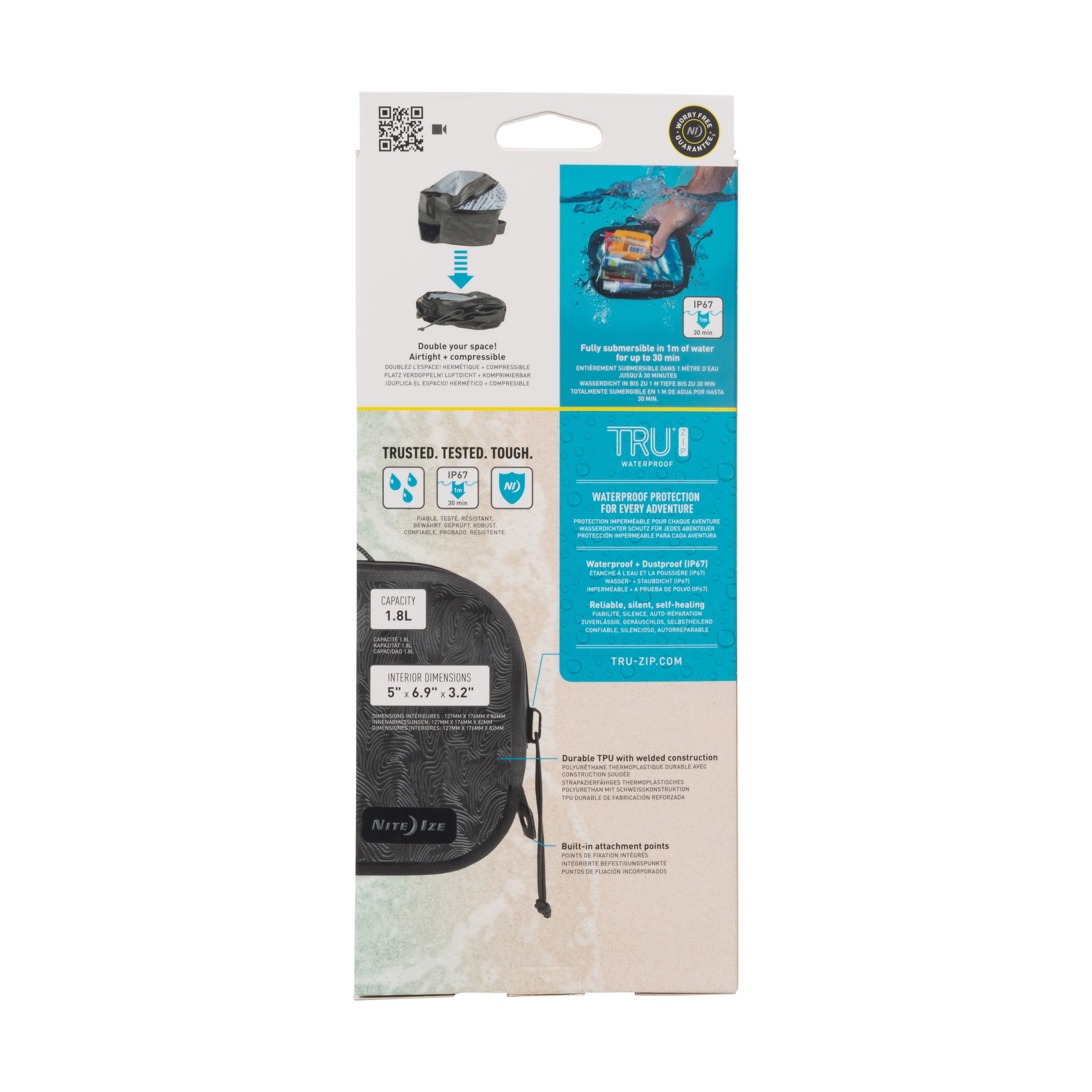 Nite Ize NIT-ROCS-09-R3 2020N RunOff Waterproof Small Packing Cube, Charcoal