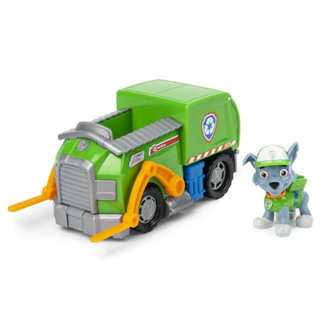 PAW Patrol, Rocky’s Recycle Truck Vehicle with Collectible Figure, for Kids Aged 3 and Up