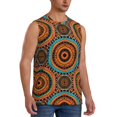thumbnail image 2 of Yiaed African Tribal Style Print Men's Singlet Vests Summer Running Muscle Tank Tops Gym Undershirt Round Neck Sleeveless for man, 2 of 5