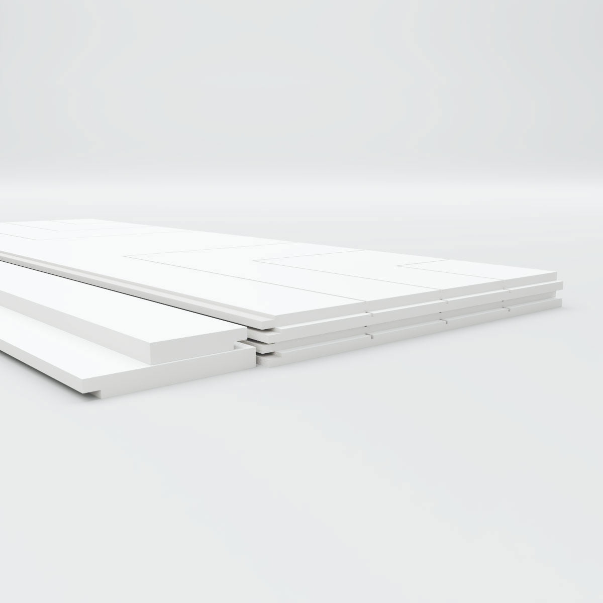 Ekena Millwork 40"H x 94 1/2"W Mid Century Modern PVC Wainscot Paneling Kit