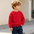thumbnail image 4 of Boys Girls Fleece Lined Sweatshirt Warm Winter Pullover Top 1-13 Years Kids Casual Long Sleeve Crew Neck Jumper Soft Cozy, 4 of 9