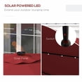thumbnail image 4 of Outsunny Parasol de Patio Solaire avec DEL et Inclinaison, Parasol de Table, Rouge Vin, 4 of 10
