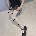 thumbnail image 5 of Juosiy Womens Cute Fashion Hollow-out Bow Pantyhose Spring and Autumn Lace Stockings, 5 of 6