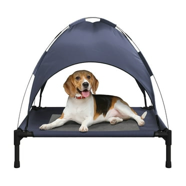 PETMAKER 30x24 Elevated Dog Bed with Canopy for Indoor/Outdoor Use (Blue)