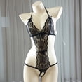 thumbnail image 4 of Women One Piece Lingerie Deep V Lace Bodysuit Babydoll Teddy Underwear, 4 of 4