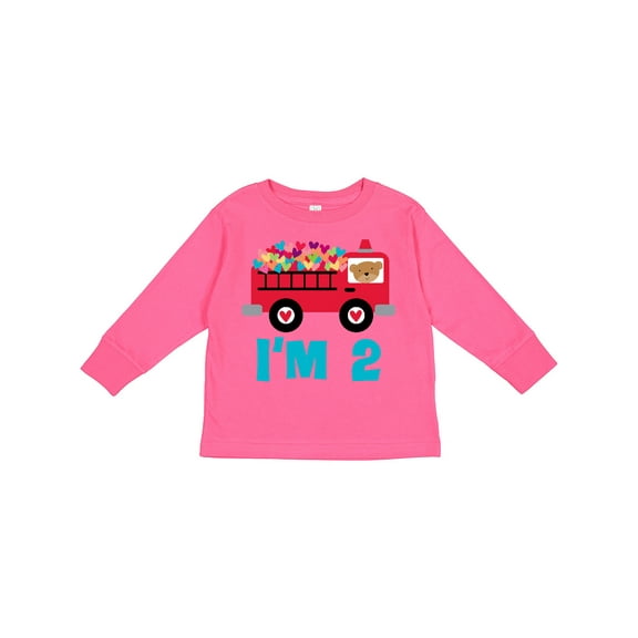 Inktastic Fire Truck 2nd Birthday Boys or Girls Long Sleeve Toddler T-Shirt