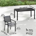 thumbnail image 3 of Outsunny Outdoor Dining Set with Umbrella Hole, 6 Stackable Chairs, Black, 3 of 10