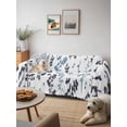 thumbnail image 6 of Grey Blue Botanical Couch Cover for 2 Cushion Sofa, Watercolor Spring Floral Summer Leaf Washable Loveseat Sofa Covers Slipcover for Sectional Sofas L-Shaped, Couch Throw Cover 71"x118", 6 of 9