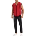 thumbnail image 2 of INSPIRE CHIC Men's Vest Hoodie Zip Up Sleeveless Drawstring Hooded Vest 2XL Red, 2 of 6