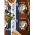 thumbnail image 5 of Hokiten Table Runners 72 Inches Long Dress Scarves, Navy Blue Coastal Farmhouse Kitchen/Dining Table Runner, Coffee Tablerunners, Summer Beach Starfish Coral Striped 13x72 Inch, 5 of 7