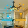 thumbnail image 5 of FETCOI 42"Tiffany Style Invisible Ceiling Fan with Lights and Remote Control Retractable Reverse Blades, 5 of 9