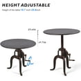 thumbnail image 4 of Rustic Bar Table  Small Bistro Table 19.7-25.6inch Height Adjustable Vintage Side Table in Living Room Cast Iron Metal Swivel Tabletop, 4 of 10