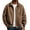 Coffee, variant on Mens Retro Suede Structured Jackets Zip Pocket Outdoor Long Sleeve Vintage Daily Coats Warm Cozy Thick Soft Relaxed Fit Tops