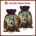 thumbnail image 2 of KLL Forest Maple Leaf Husky for Christmas Gift Bag,Christmas Burlap Goody Gift Bags with Plaid Drawstrings for Xmas Presents Holiday Party Favor Treats Candy-Black, 2 of 8