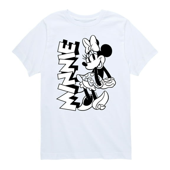 Mickey & Friends - Minnie Black And White - Toddler And Youth Short Sleeve Graphic T-Shirt