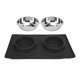thumbnail image 5 of Cuenco para mascotas, plato de agua plegable antideslizante de silicona, cuenco doble para alimentación para perros pequeños y medianos (negro), 5 of 12