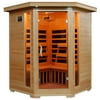 Heat Wave 3-Person Infrared Hemlock Wood Sauna with Air Purifier, Chromotherapy Lighting, Music System, Carbon Heaters up to 141 Degrees F