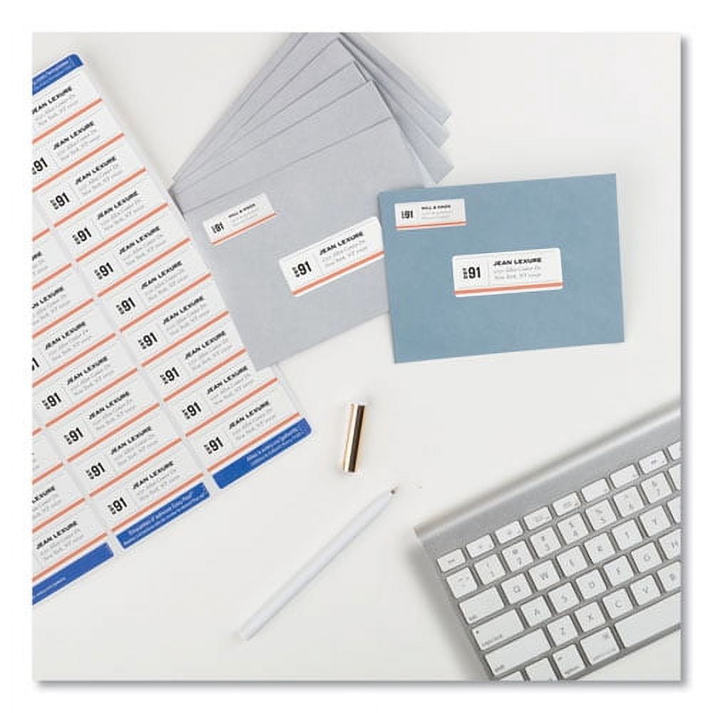 Easy Peel White Address Labels W/ Sure Feed Technology, Laser Printers, 1 X 2.63, White, 30/sheet, 100 Sheets/box | Bundle of 10 Boxes