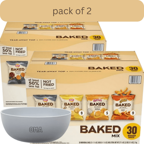 Frito-Lay Baked Mix Chips, Variety Pack, 30 ct with bowl by OMA