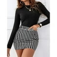 thumbnail image 2 of Qianniao style elegant elastic waist half skirt, hip hugging high waist short skirt, 2 of 10