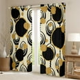 thumbnail image 2 of YST Vintage Old Fashion Curtains & Drapes Black Brown Beige Curtains, Abstract Aesthetic Blackout Curtains Geometric Spiral Circle Living Room Curtains, Hippie Minimalism Window Curtains, 2 of 6