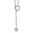 thumbnail image 4 of Auriga Fine Jewelry 925 Sterling Silver Rhodium-plated Polished Adjustable Hearts with CZ Necklace 20" for Women, 4 of 6