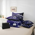 thumbnail image 4 of Eosebridal Football 7 Pieces Comforter Sets Queen Size Baltimore Bedding Set for All Season Gifts for Football Fans Football City Bed in a Bag with Comforter,Sheets, 4 of 5