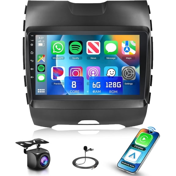8Core 6GB 128GB 5GhzWiFi Radio for Ford Edge 2016-2020 Android 13 Car Stereo,9 Inch 1280x720 IPS Touchscreen Wirless Carplay Android Auto,DSP,GPS FM/RDS SWC Backup Camera