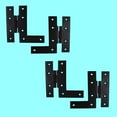 thumbnail image 2 of Renovators Supply Cabinet Hinges 4" Black HL Offset Hinge Pair Left and Right Wrought Iron Kitchen Cabinet Hinge w/Hardware Pack of 2 Pairs, 2 of 2