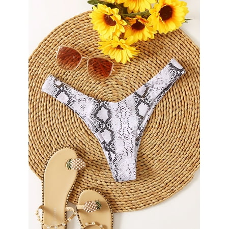 Bikini Bottoms Women s 2025 New Swimsuit High Waisted Bottom Solid Red Swimwear Thong Beachwear Brazilian Bathing Suit Summer